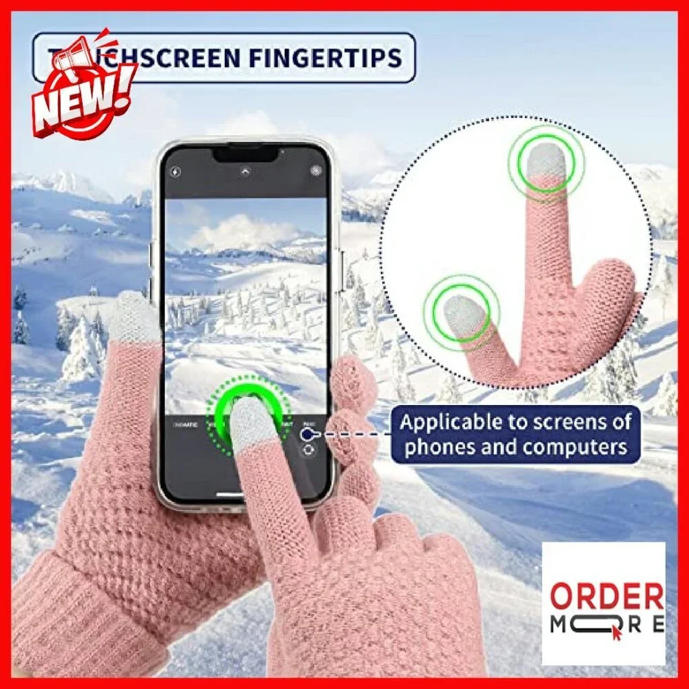 Women's Winter Touchscreen Gloves 4-Pair Set Cold Weather Mittens